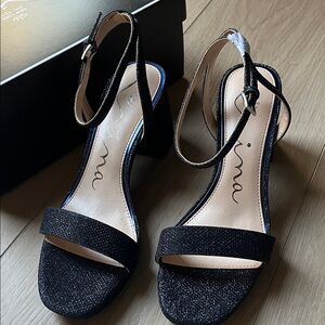 Nina Bergen Navy Dreamland Glitter Heel